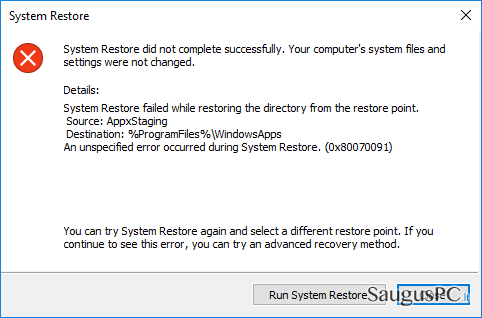 How to Fix System Restore Error Code 0x80070091 on Windows 10?