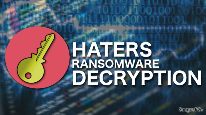 Haters ransomware decryption illustration