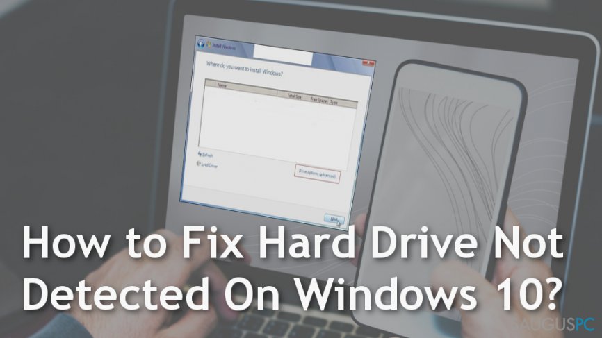Kaip ištaisyti „Hard drive not detected“ klaidą Windows kompiuteryje