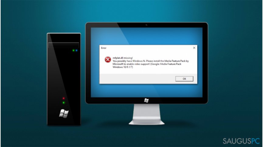 „Mfplat.dll missing“ Windows klaida