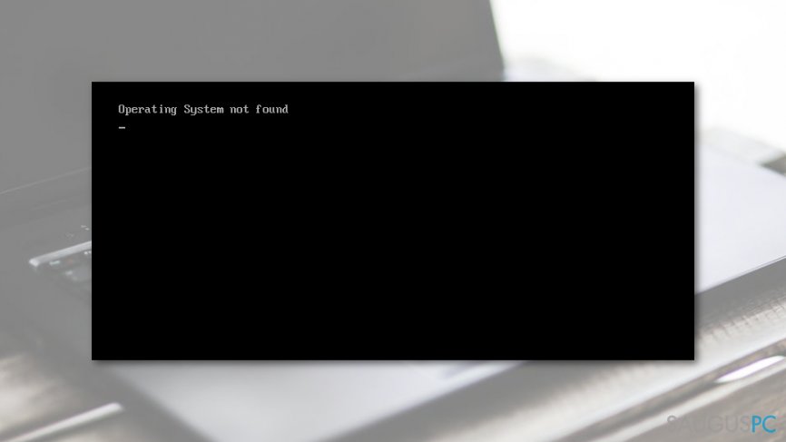 „Operating system not found“ klaidos žinutė
