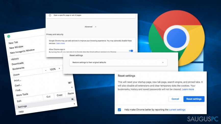 Iš naujo nustatykite Chrome, jei norite ištaisyti „Our systems have detected unusual traffic from your computer network“ klaidą