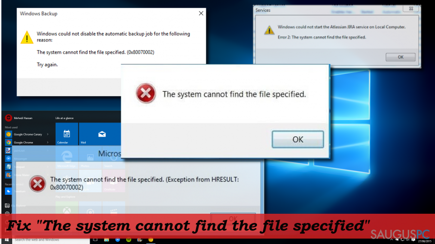 How to fix „The system cannot find the file specified“ error on Windows 10?