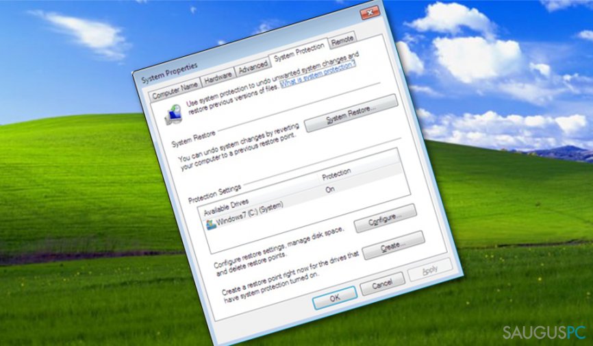 Windows naujinio 800B0109 klaidos šalinimas su System Restore