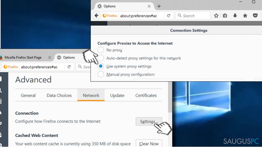 Check web browser's settings