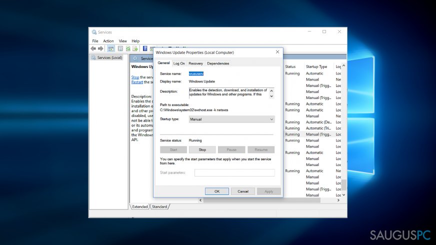 Windows Update funkcijos pakeitimas iš automatinio į rankinį