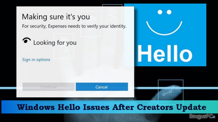 Windows Hello funkcijos pristatymas