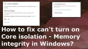Kaip pataisyti klaidą, kai nepavyksta įjungti „Core isolation – Memory integrity“ „Windows“ sistemoje?