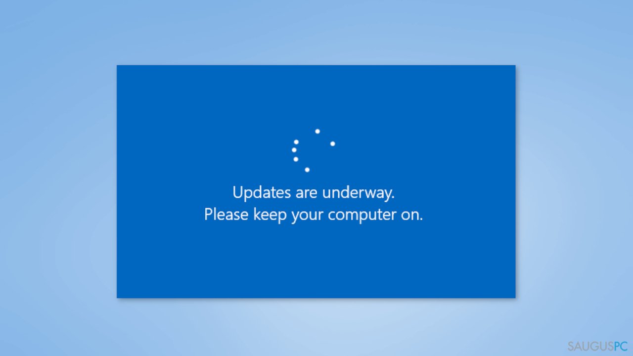 Kaip pataisyti užstrigusį „Windows“ „Updates are underway“ ekraną?
