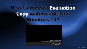 Kaip pašalinti Evaluation Copy vandenženklį iš „Windows 11“?
