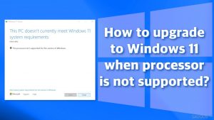 Kaip atnaujinti sistemą į „Windows 11“, kai nepalaikomas procesorius?