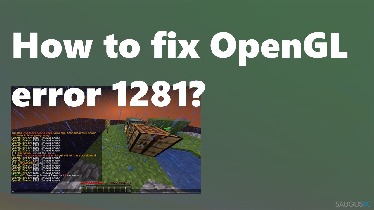 Minecraft OpenGL 1281 klaidos taisymas