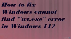 Kaip ištaisyti „Windows cannot find wt.exe“ klaidą „Windows 11“ sistemoje?